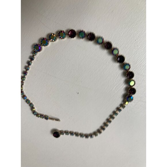 Weiss Flower Rhinestone and Aurora Borealis Choker 15 1/2" - Picture 10 of 12